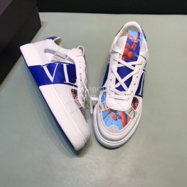 Valentino Garavani Cowhide Sneakers For Men And Women Blue