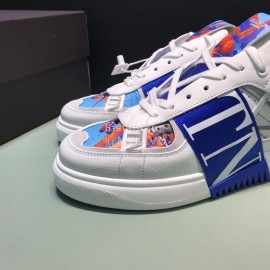 Valentino Garavani Cowhide Sneakers For Men And Women Blue