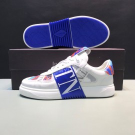 Valentino Garavani Cowhide Sneakers For Men And Women Blue