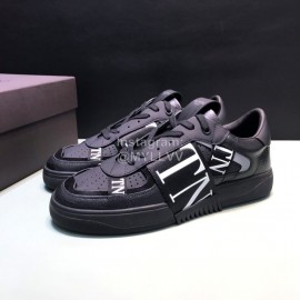 Valentino Garavani Cowhide Sneakers For Men And Women Black
