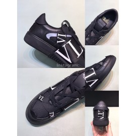 Valentino Garavani Cowhide Sneakers For Men And Women Black