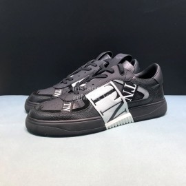 Valentino Garavani Cowhide Sneakers Black For Men And Women