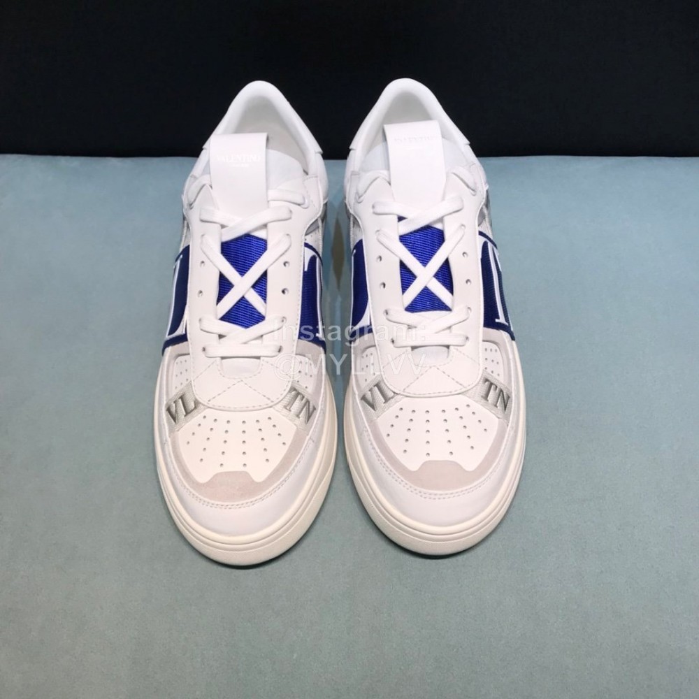 Valentino Garavani Cowhide Sneakers Blue For Men And Women