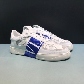 Valentino Garavani Cowhide Sneakers Blue For Men And Women