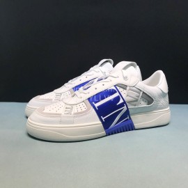 Valentino Garavani Cowhide Sneakers Blue For Men And Women