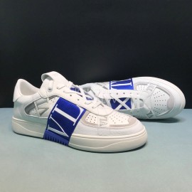 Valentino Garavani Cowhide Sneakers Blue For Men And Women