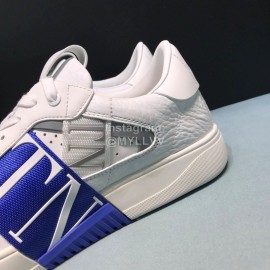 Valentino Garavani Cowhide Sneakers Blue For Men And Women