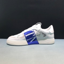 Valentino Garavani Cowhide Sneakers Blue For Men And Women