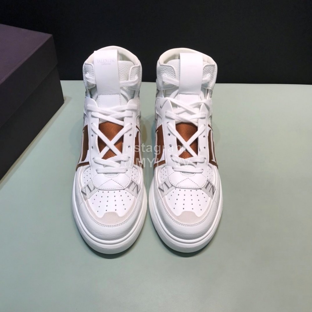 Valentino Garavani Cowhide High Top Sneakers For Men And Women Brown