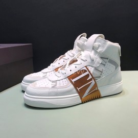 Valentino Garavani Cowhide High Top Sneakers For Men And Women Brown