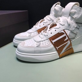Valentino Garavani Cowhide High Top Sneakers For Men And Women Brown
