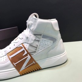Valentino Garavani Cowhide High Top Sneakers For Men And Women Brown