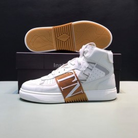 Valentino Garavani Cowhide High Top Sneakers For Men And Women Brown
