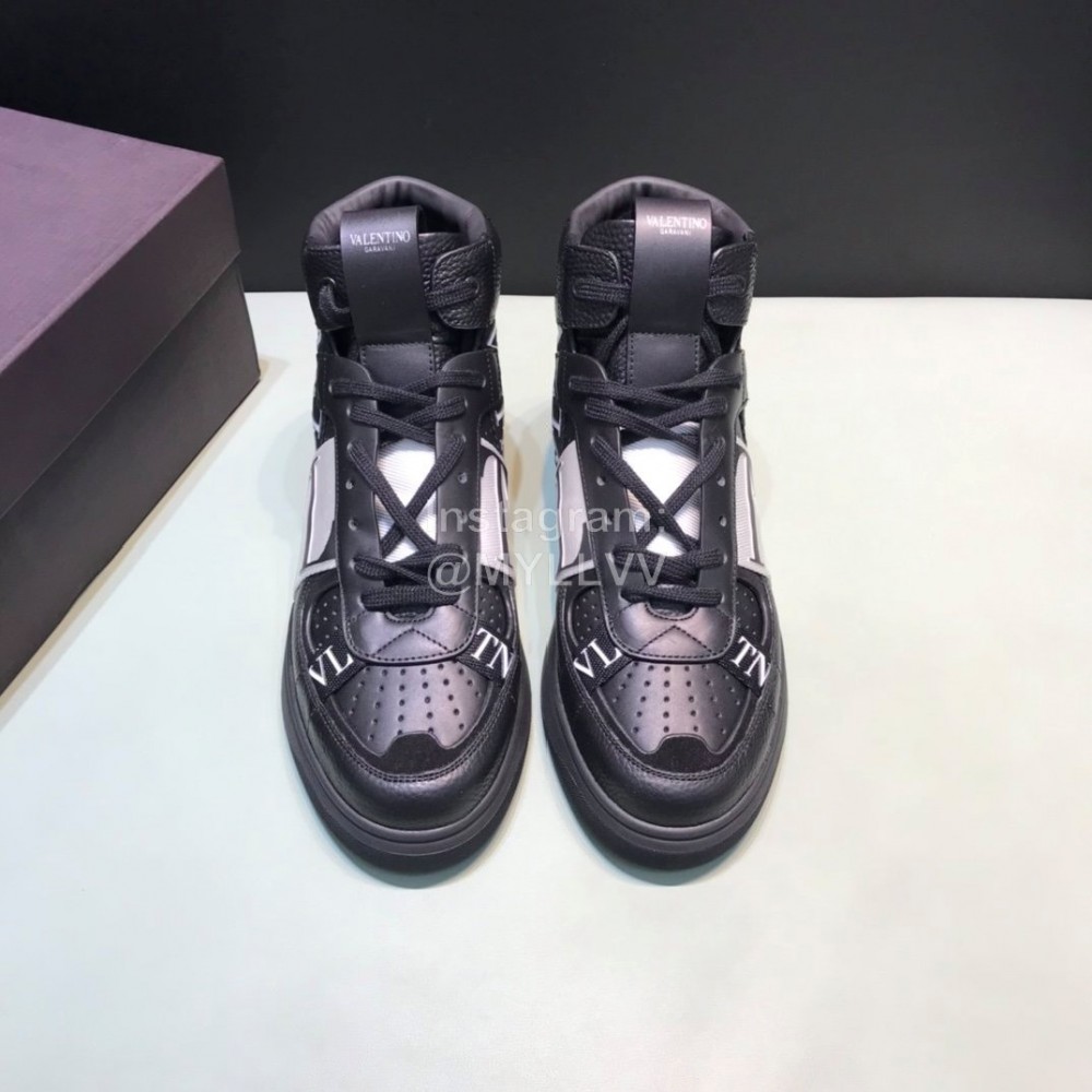 Valentino Garavani Cowhide High Top Sneakers For Men And Women Black