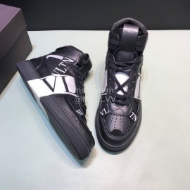 Valentino Garavani Cowhide High Top Sneakers For Men And Women Black