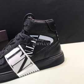 Valentino Garavani Cowhide High Top Sneakers For Men And Women Black