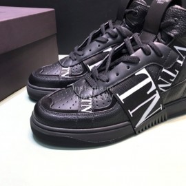 Valentino Garavani Black Cowhide High Top Sneakers For Men And Women 