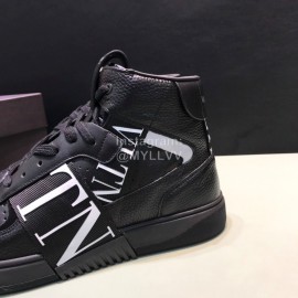 Valentino Garavani Black Cowhide High Top Sneakers For Men And Women 