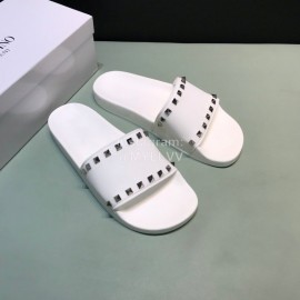Valentino Fashion Rivet Slippers For Men And Women White