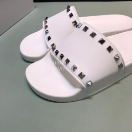 Valentino Fashion Rivet Slippers For Men And Women White