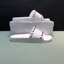 Valentino Fashion Rivet Slippers For Men And Women White