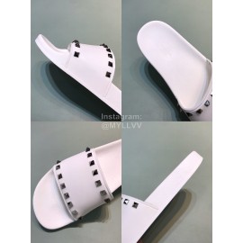 Valentino Fashion Rivet Slippers For Men And Women White