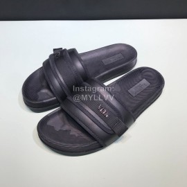 Valentino Black Cowhide Ribbon Slippers For Men