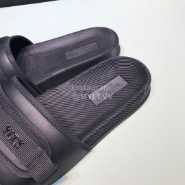 Valentino Black Cowhide Ribbon Slippers For Men