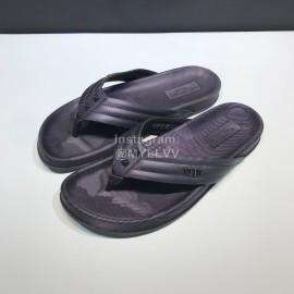 Valentino Black Cowhide Ribbon Flip Flops For Men