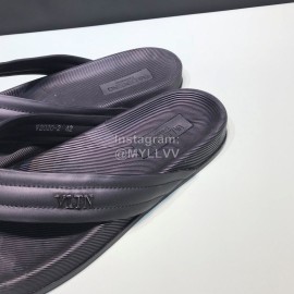 Valentino Black Cowhide Ribbon Flip Flops For Men