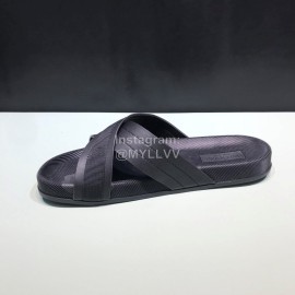 Valentino Black Cowhide Ribbon Cross Slippers For Men