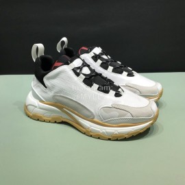 Valentino Color Matching Leather Thick Soled Sneakers For Men White