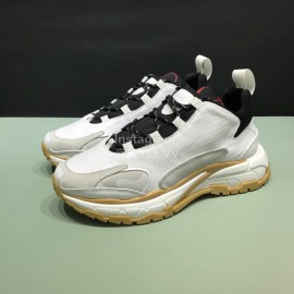 Valentino Color Matching Leather Thick Soled Sneakers For Men White