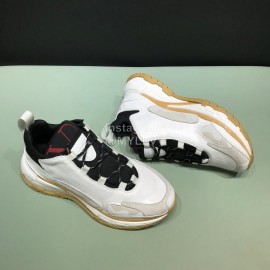 Valentino Color Matching Leather Thick Soled Sneakers For Men White