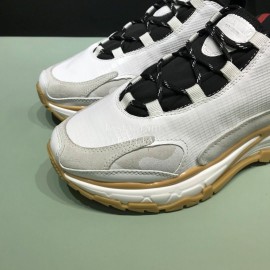 Valentino Color Matching Leather Thick Soled Sneakers For Men White