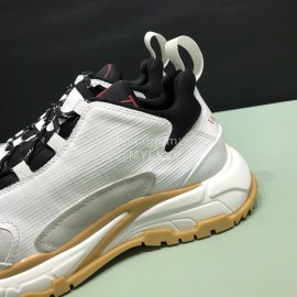 Valentino Color Matching Leather Thick Soled Sneakers For Men White