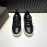 Valentino Black Leather Thick Soled Sneakers For Men And Women 