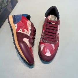 Valentino Classic Leather Casual Sneakers For Men Red
