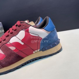 Valentino Classic Leather Casual Sneakers For Men Red