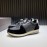 Valentino Cowhide Fabric Thick Soled Sneakers For Men Black