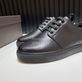 Valentino Black Cowhide Lace Up Sneakers For Men 