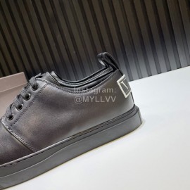 Valentino Black Cowhide Lace Up Sneakers For Men 