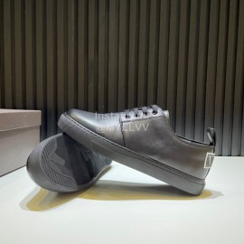 Valentino Black Cowhide Lace Up Sneakers For Men 