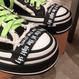 Xvessel Spring Summer Fashion Thick Soled Canvas Shoes For Men And Women Black