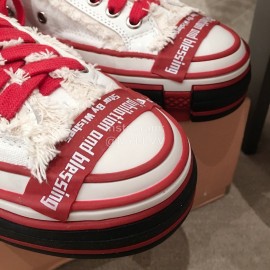 Xvessel Spring Summer Fashion Thick Soled Canvas Shoes For Men And Women White