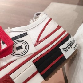 Xvessel Spring Summer Fashion Thick Soled Canvas Shoes For Men And Women White