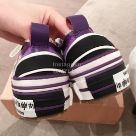 Xvessel Spring Summer Fashion Thick Soled Canvas Shoes For Men And Women Purple