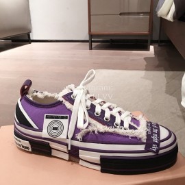 Xvessel Spring Summer Fashion Thick Soled Canvas Shoes For Men And Women Purple