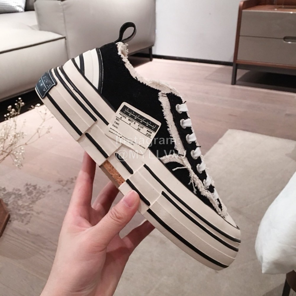 Xvessel Spring Summer Fashion Thick Soled Canvas Shoes Black For Men And Women