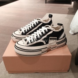 Xvessel Spring Summer Fashion Thick Soled Canvas Shoes Black For Men And Women